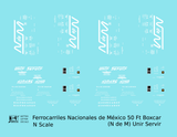 Nacionales De Mexico 50 Ft Boxcar White N De M Unir Servir