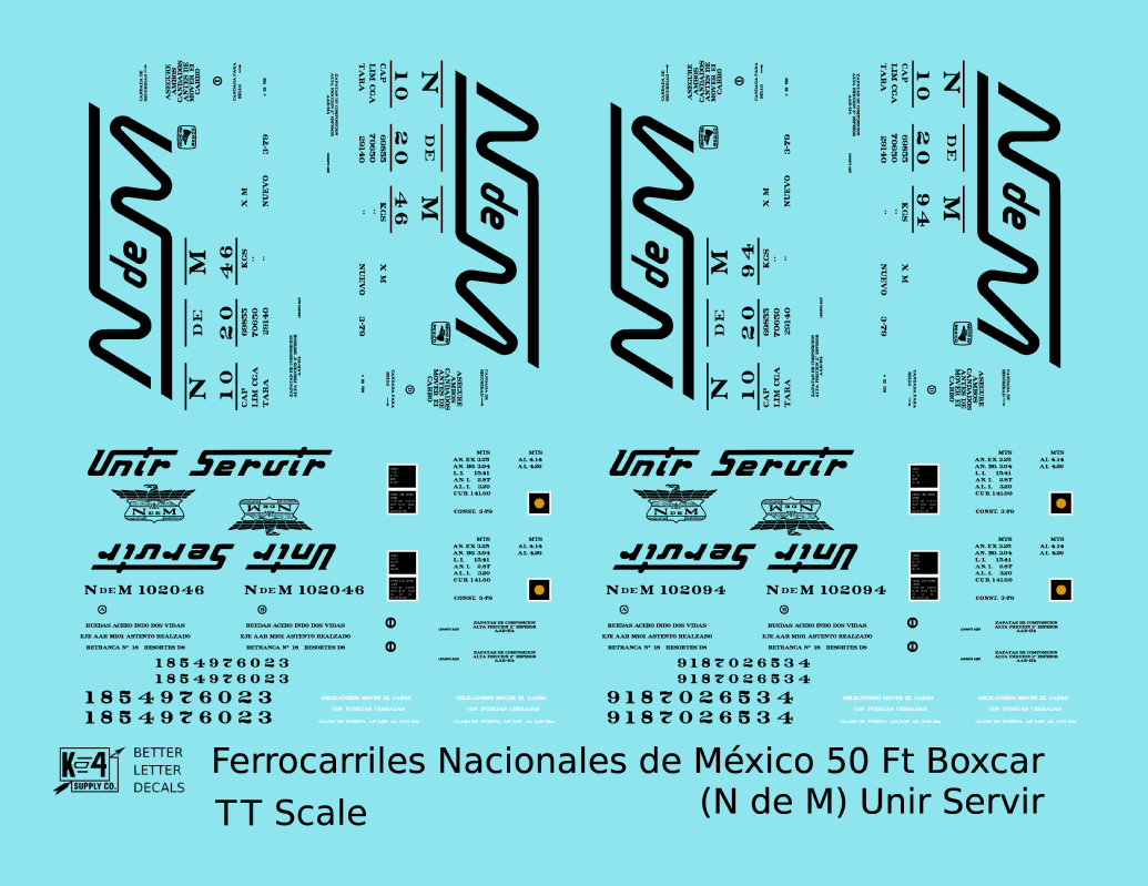 Nacionales De México 50 Ft Ribbed Boxcar Black NDEM Unir Servir