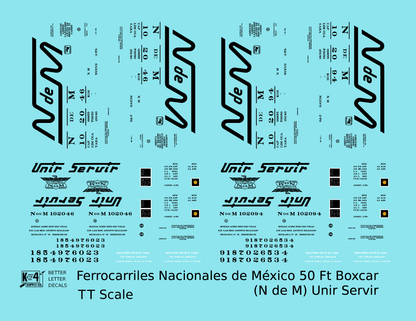 Nacionales De México 50 Ft Ribbed Boxcar Black NDEM Unir Servir