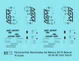 Nacionales De México 50 Ft Ribbed Boxcar Black NDEM Unir Servir
