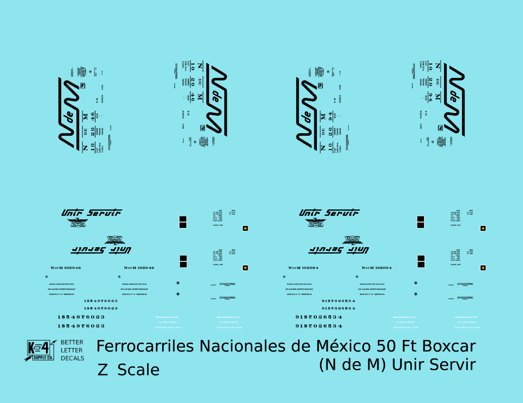 Nacionales De México 50 Ft Ribbed Boxcar Black NDEM Unir Servir
