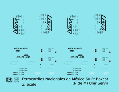 Nacionales De México 50 Ft Ribbed Boxcar Black NDEM Unir Servir