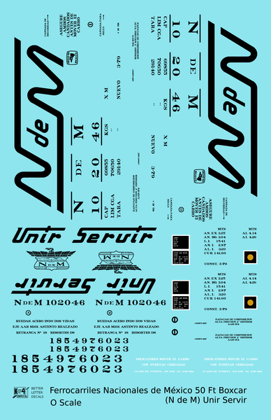 Nacionales De México 50 Ft Ribbed Boxcar Black NDEM Unir Servir