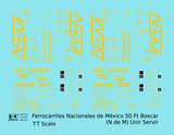 Nacionales De México 50 Ft Ribbed Boxcar Yellow NDEM Unir Servir