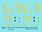 Nacionales De México 50 Ft Ribbed Boxcar Yellow NDEM Unir Servir