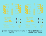 Nacionales De México 50 Ft Ribbed Boxcar Yellow NDEM Unir Servir