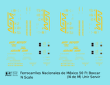 Nacionales De México 50 Ft Ribbed Boxcar Yellow NDEM Unir Servir
