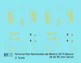 Nacionales De México 50 Ft Ribbed Boxcar Yellow NDEM Unir Servir