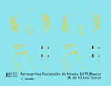 Nacionales De México 50 Ft Ribbed Boxcar Yellow NDEM Unir Servir