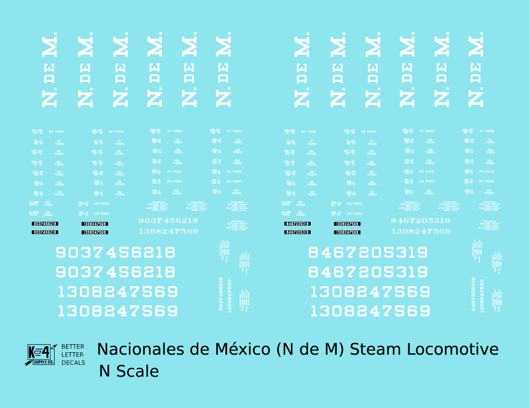 Ferrocarriles Nacionales De Mexico Steam Locomotive NDEM N De M