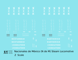 Ferrocarriles Nacionales De Mexico Steam Locomotive NDEM N De M