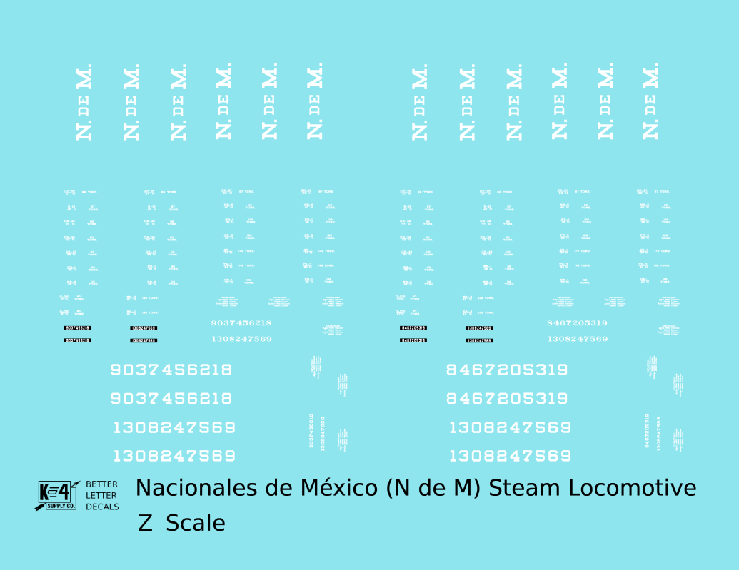 Ferrocarriles Nacionales De Mexico Steam Locomotive NDEM N De M