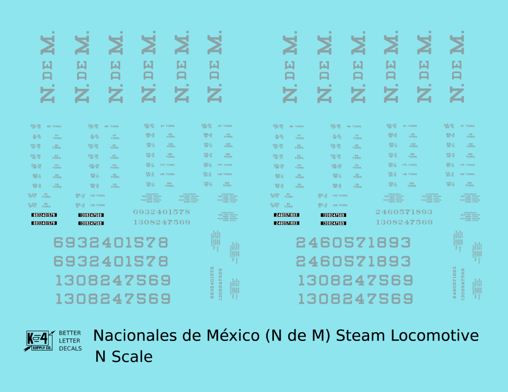Nacionales De Mexico NDEM Steam Locomotive Metallic Silver