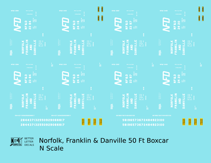 Norfolk, Franklin and Danville 50 Ft Auto Boxcar White