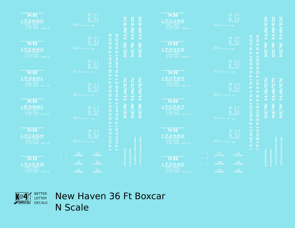 New York, New Haven, and Hartford 36 Ft Wood Boxcar White