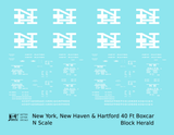 New York, New Haven, and Hartford 40 Ft Boxcar White Block Lettering