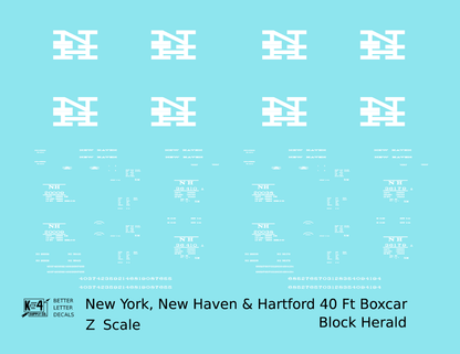 New York, New Haven, and Hartford 40 Ft Boxcar White Block Lettering