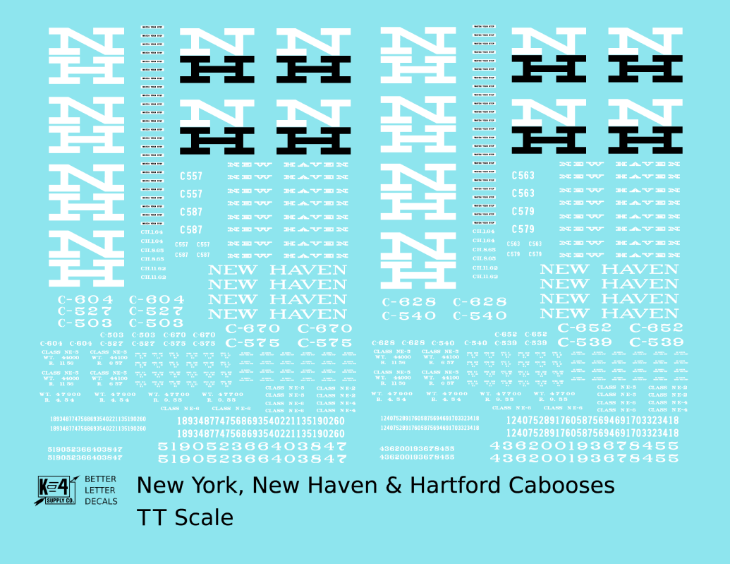 New York, New Haven, and Hartford Caboose White and Black