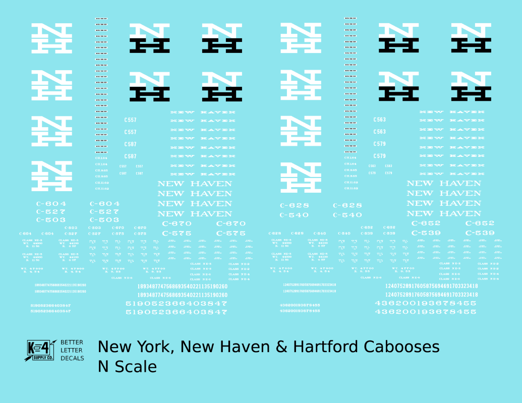 New York, New Haven, and Hartford Caboose White and Black