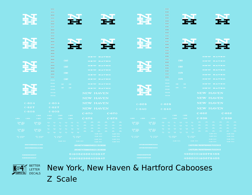 New York, New Haven, and Hartford Caboose White and Black