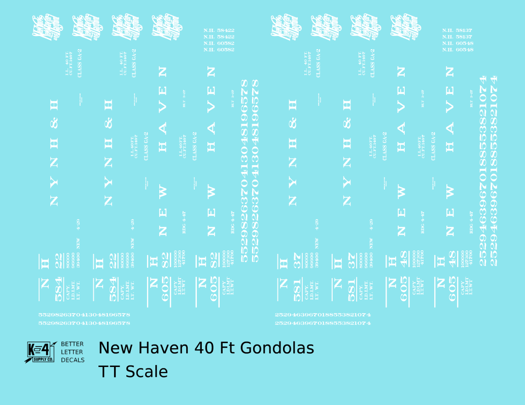New York, New Haven & Hartford 40 Ft Gondola White Basic Scheme