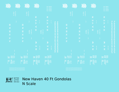 New York, New Haven & Hartford 40 Ft Gondola White Basic Scheme