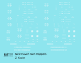 New York, New Haven, and Hartford Ribbed Twin Hopper White HM HM1 HM2 Classes - Decal - Choose Scale