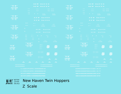 New York, New Haven, and Hartford Ribbed Twin Hopper White HM HM1 HM2 Classes