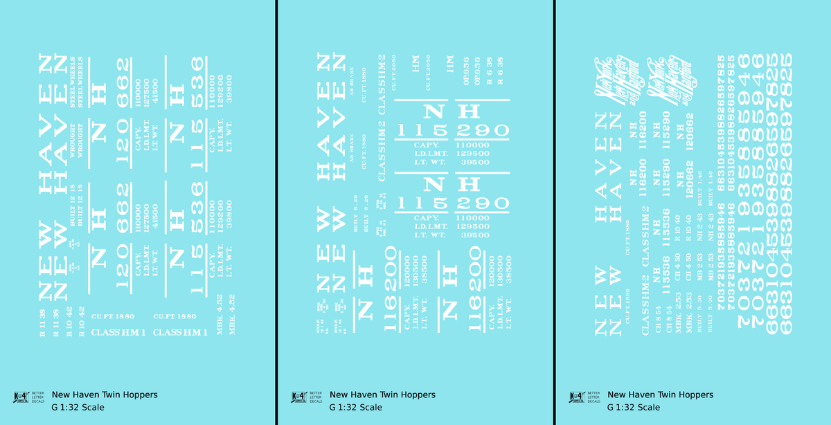 New York, New Haven, and Hartford Ribbed Twin Hopper White HM HM1 HM2 Classes