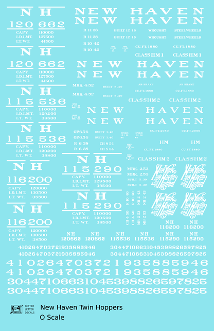 New York, New Haven, and Hartford Ribbed Twin Hopper White HM HM1 HM2 Classes