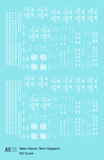 New York, New Haven, and Hartford Ribbed Twin Hopper White HM HM1 HM2 Classes - Decal - Choose Scale