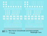 New York, New Haven, and Hartford Heavyweight/Smoothside Passenger Cars White  - Decal - Choose Scale