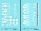 New York, New Haven, and Hartford Heavyweight/Smoothside Passenger Cars White  - Decal - Choose Scale