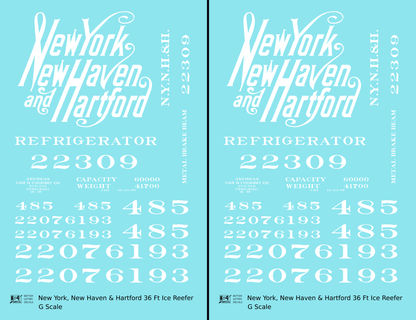 New York New Haven & Hartford 36 Ft Wood Ice Reefer Script Logo