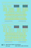 New York, New Haven, and Hartford Steam Locomotive Yellow Block Letter - Decal - Choose Scale