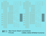 New York, New Haven, and Hartford Steam Locomotive Bronze Gold NYNH&H Letter - Decal - Choose Scale