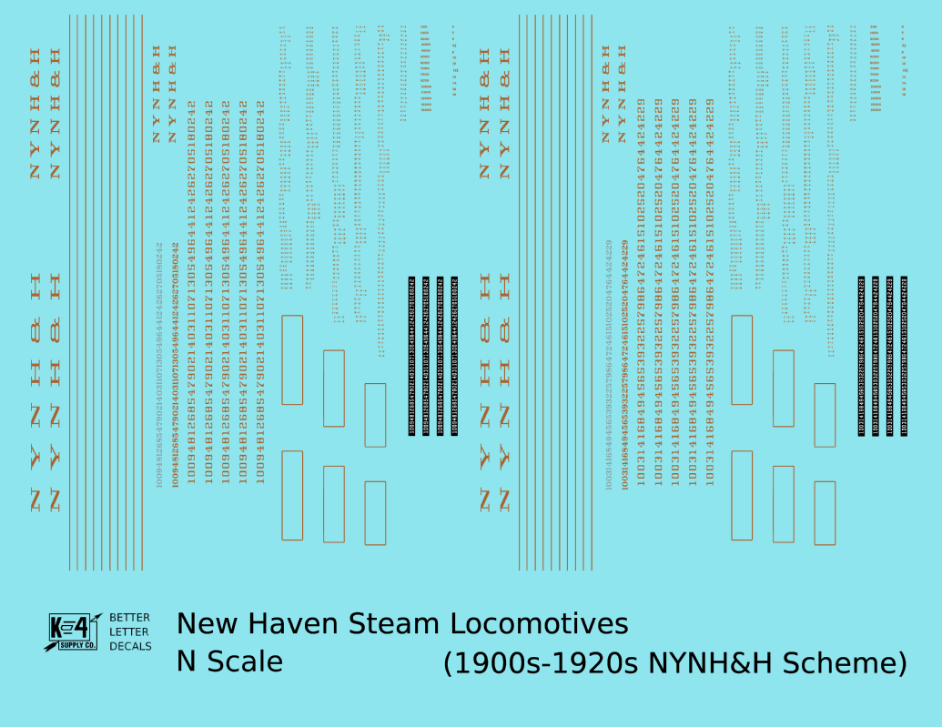 New York, New Haven, and Hartford Steam Locomotive Bronze Gold NYNH&H Letter