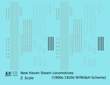New York, New Haven, and Hartford Steam Locomotive Bronze Gold NYNH&H Letter - Decal - Choose Scale