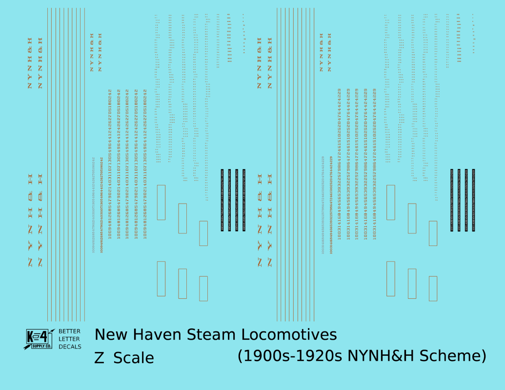New York, New Haven, and Hartford Steam Locomotive Bronze Gold NYNH&H Letter