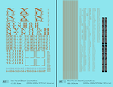 New York, New Haven, and Hartford Steam Locomotive Bronze Gold NYNH&H Letter - Decal - Choose Scale