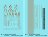 New York, New Haven, and Hartford Steam Locomotive Bronze Gold NYNH&H Letter - Decal - Choose Scale