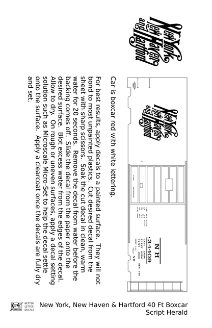 New Haven 40 Ft Boxcar White Script Logo