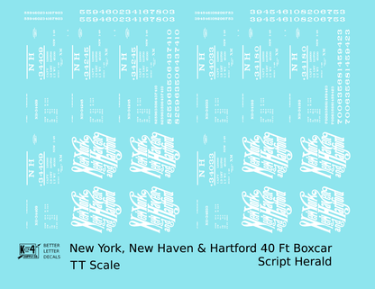 New Haven 40 Ft Boxcar White Script Logo