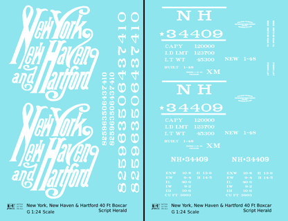 New Haven 40 Ft Boxcar White Script Logo