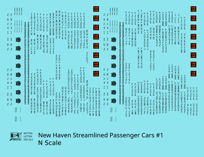 New York, New Haven, and Hartford Streamlined Passenger Cars Black and Orange #1