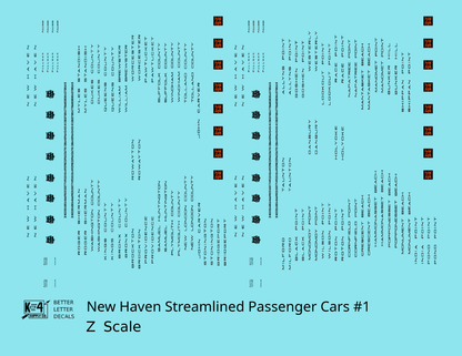 New York, New Haven, and Hartford Streamlined Passenger Cars Black and Orange #1