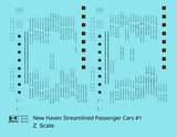 New York, New Haven, and Hartford Streamlined Passenger Cars Black and Orange #1 - Decal - Choose Scale