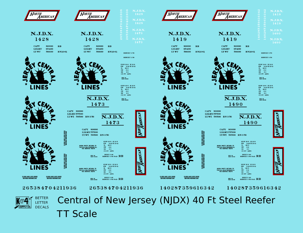 Central Of New Jersey 40 Ft Steel Ice Reefer Black NJDX