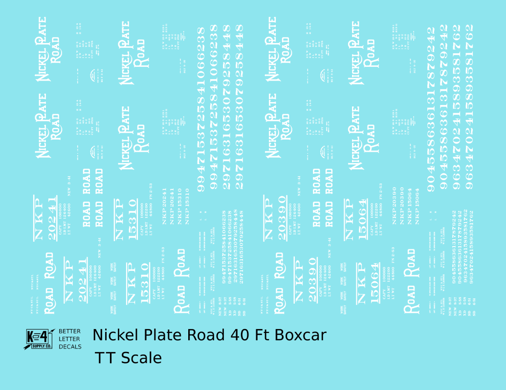 Nickel Plate Road 40 Ft Boxcar White