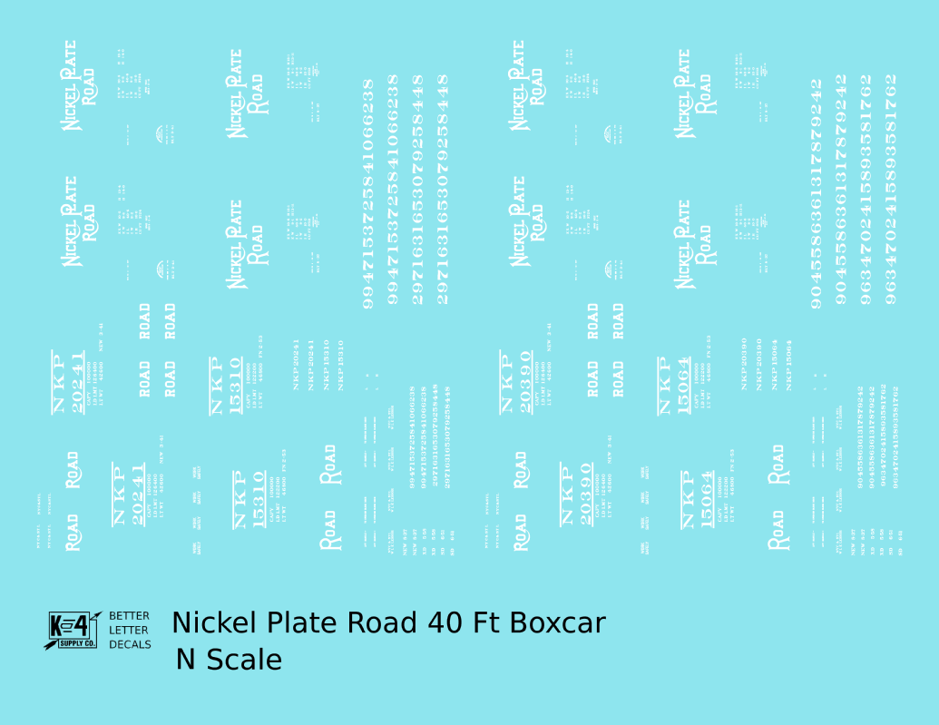 Nickel Plate Road 40 Ft Boxcar White